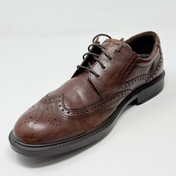 Ecco Brogue Wingtip Derby Shoes Mens 10 - 10.5 EU 44 Brown Leather Lace Up main image 9